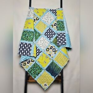 Modern Crib Quilt, Rag Quilt, Patchwork Quilt